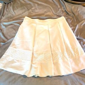 Ivory skirt with faux leather detail